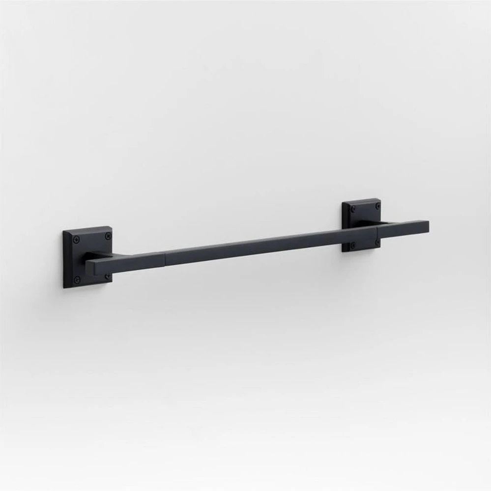 Square Edge Matte Black Bath Towel Bar 18"