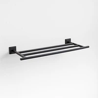 Square Edge Matte Black Wall-Mounted Bathroom Towel Rack