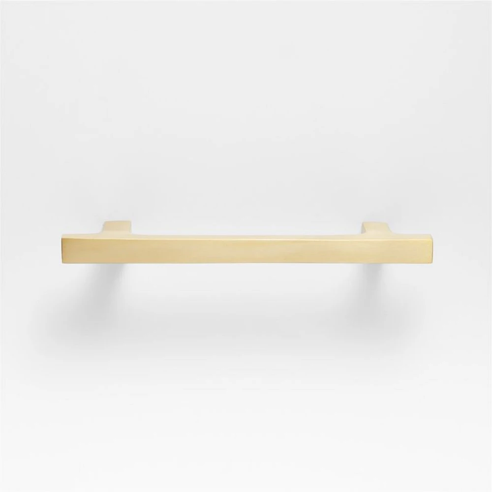 Square Edge 4" Brushed Brass Cabinet Drawer Bar Pull