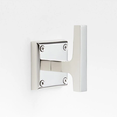Square Edge Polished Chrome Bathroom Towel Hook