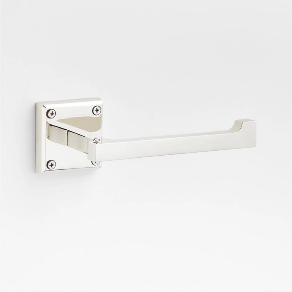 Square Edge Polished Chrome Wall-Mounted Toilet Paper Holder