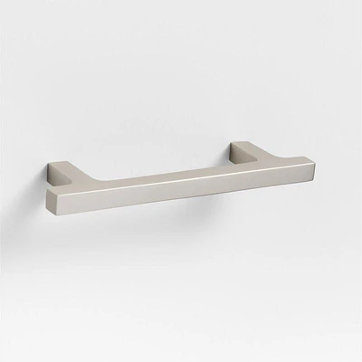 Square Edge 4" Brushed Nickel Cabinet Drawer Bar Pull