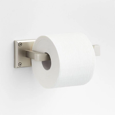 Square Edge Brushed Nickel Wall-Mounted Toilet Paper Holder