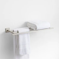 Square Edge Brushed Nickel Wall-Mounted Bathroom Towel Rack