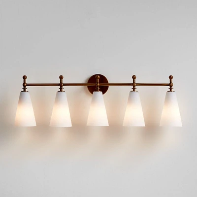 Saintes 5-Light Brass and Glass Wall Sconce Light