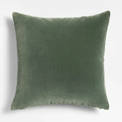 Salvia 22"x22" Green Faux Mohair Throw Pillow with Feather Insert by Athena Calderone