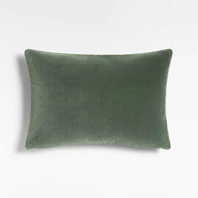 Salvia 22"x15" Green Faux Mohair Throw Pillow with Feather Insert by Athena Calderone