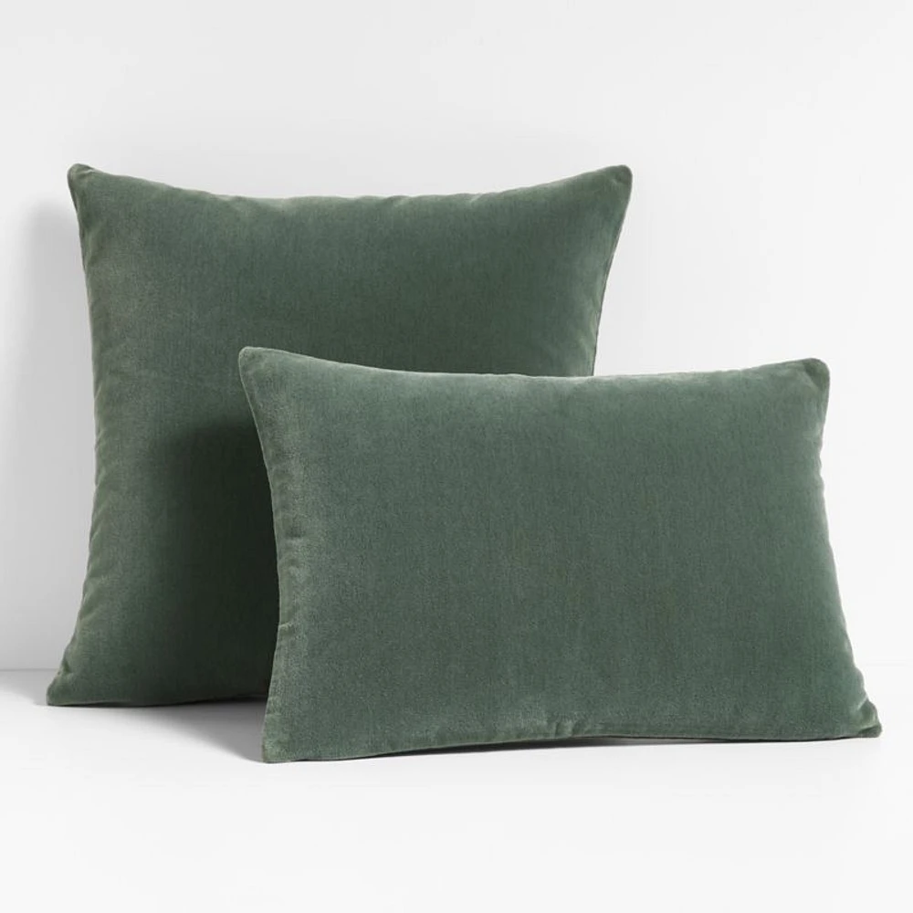 Salvia 22"x22" Green Faux Mohair Throw Pillow with Feather Insert by Athena Calderone