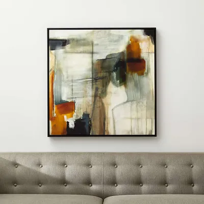 "Sand Storm" Framed Abstract Wall Art Print 36"x2" by Beverly Fuller