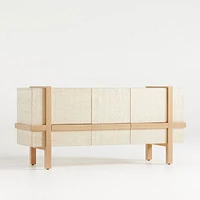 Sands Grasscloth Storage Media Console