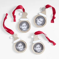 Santa Hat 2024 Frame Christmas Ornament, Set of 4