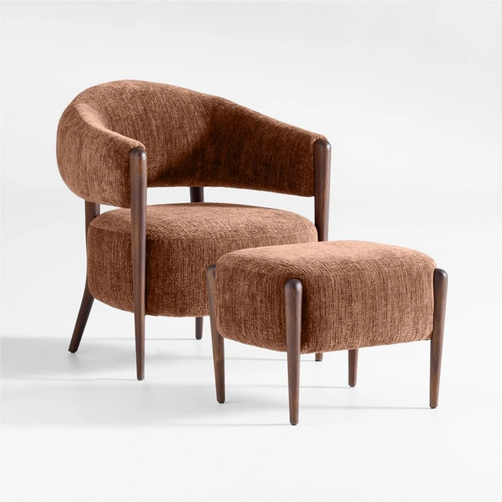 Santi Accent Chair with Ottoman