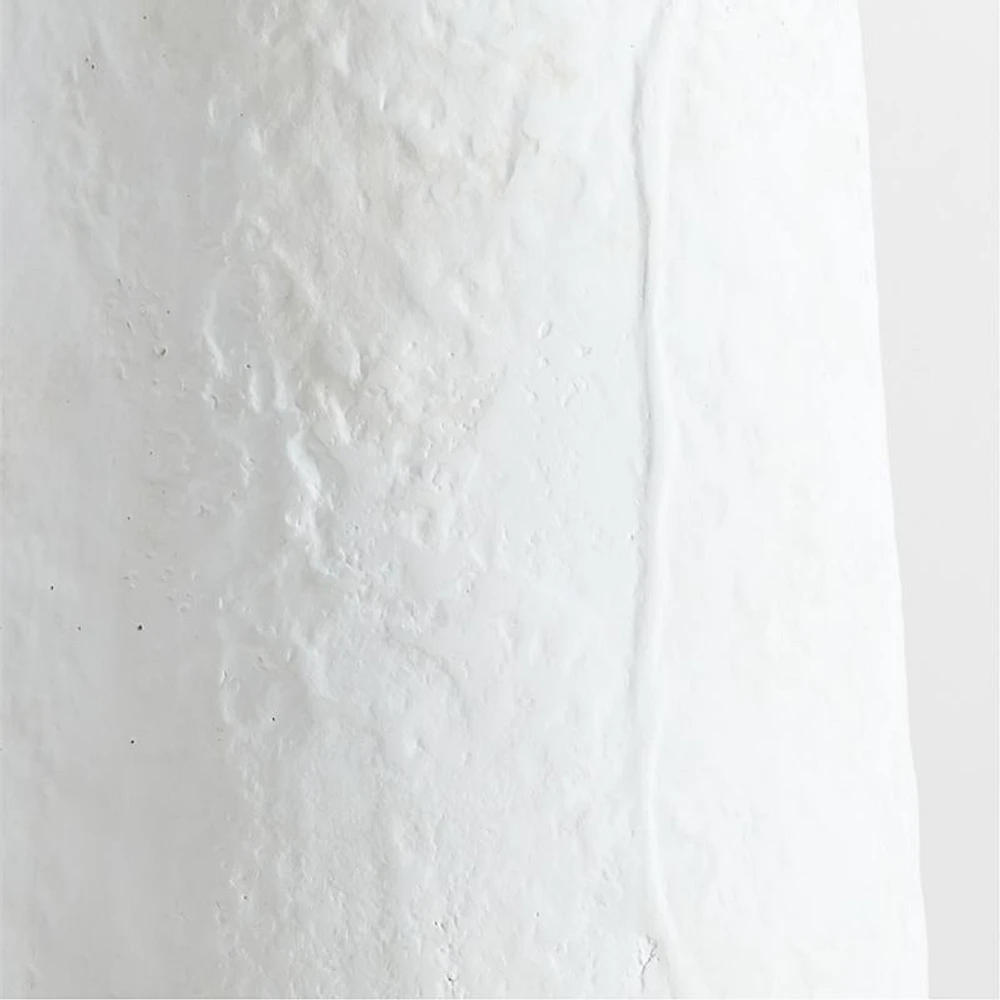 Santorini White Plaster Floor Lamp with Woven Shade 61.5"