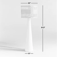 Santorini White Plaster Floor Lamp with Woven Shade 61.5"