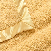 Satin Trim Luminous Yellow Plush Baby Stroller Blanket