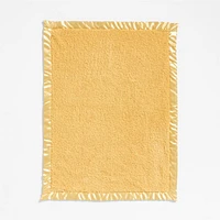 Satin Trim Luminous Yellow Plush Baby Stroller Blanket