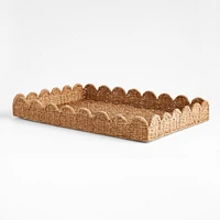Scallop Natural Woven Fiber Tray