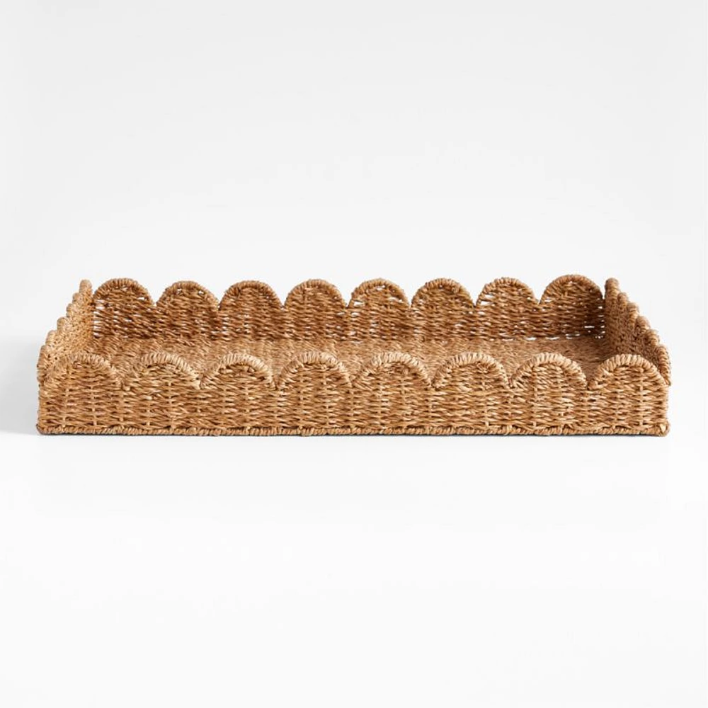 Scallop Natural Woven Fiber Tray