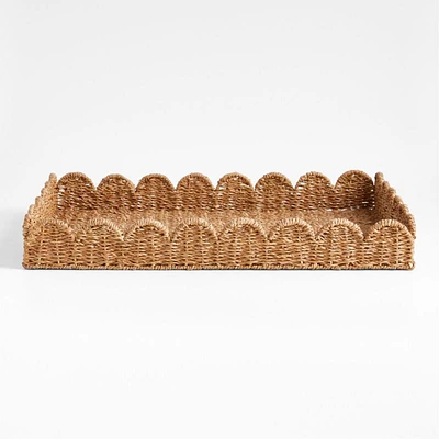 Scallop Natural Woven Fiber Tray