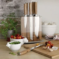 Schmidt Brothers ® 7-Piece Zebra Wood Knife Block Set