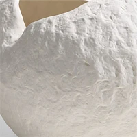 Scraffito 10" White Ceramic Vase