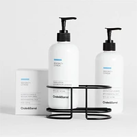 Sea Salt + Citron Hand Soap, Lotion and Candle Set with Matte Black Caddy