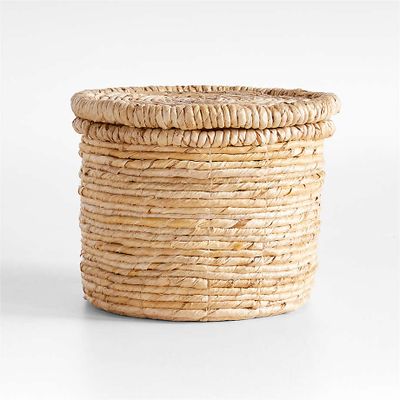 Seaton Round Woven Storage Basket with Lid
