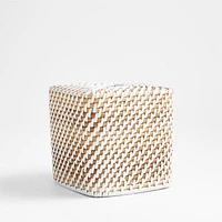 Sedona White Square Tissue Box Cover