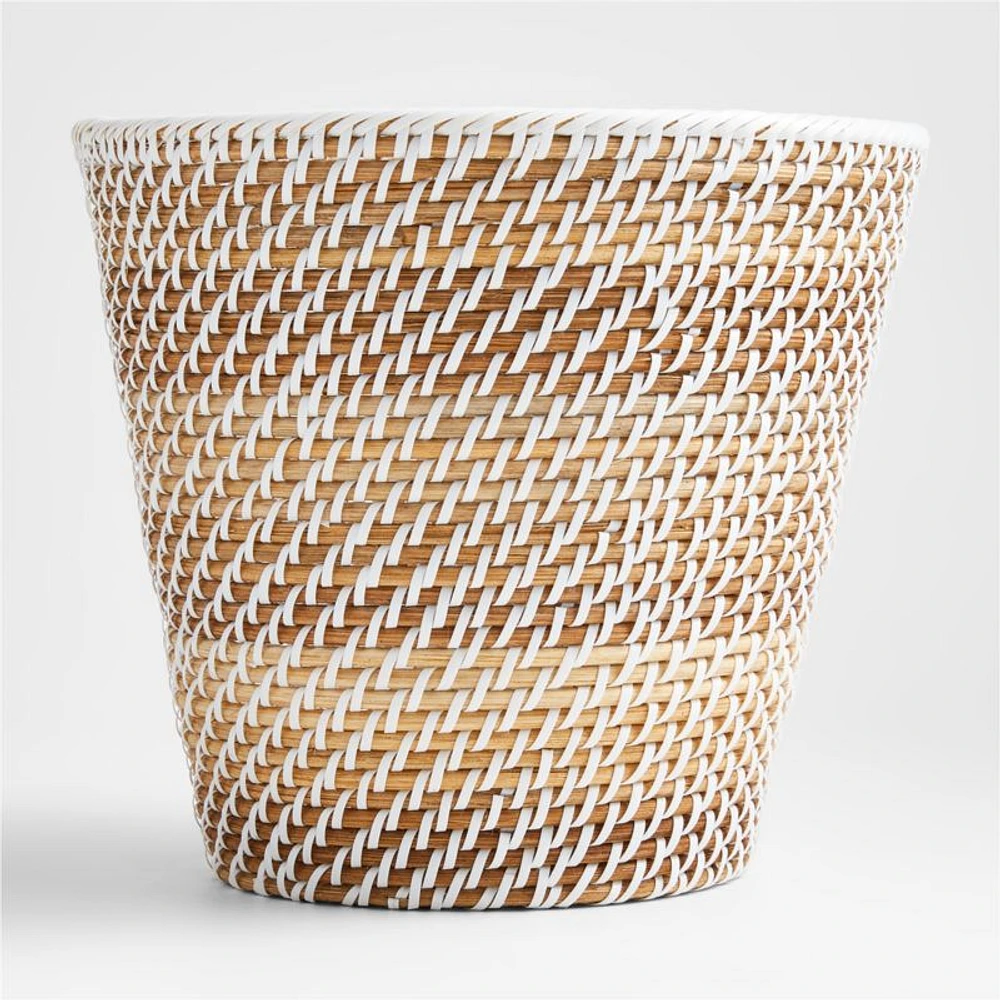 Sedona White Tapered Waste Basket/Trash Can