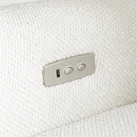 Seesaw Cream Boucle Electronic Swivel Glider Power Recliner Nursery Chair with Natural Wood Base