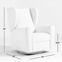 Seesaw Cream Boucle Electronic Swivel Glider Power Recliner Nursery Chair with Natural Wood Base