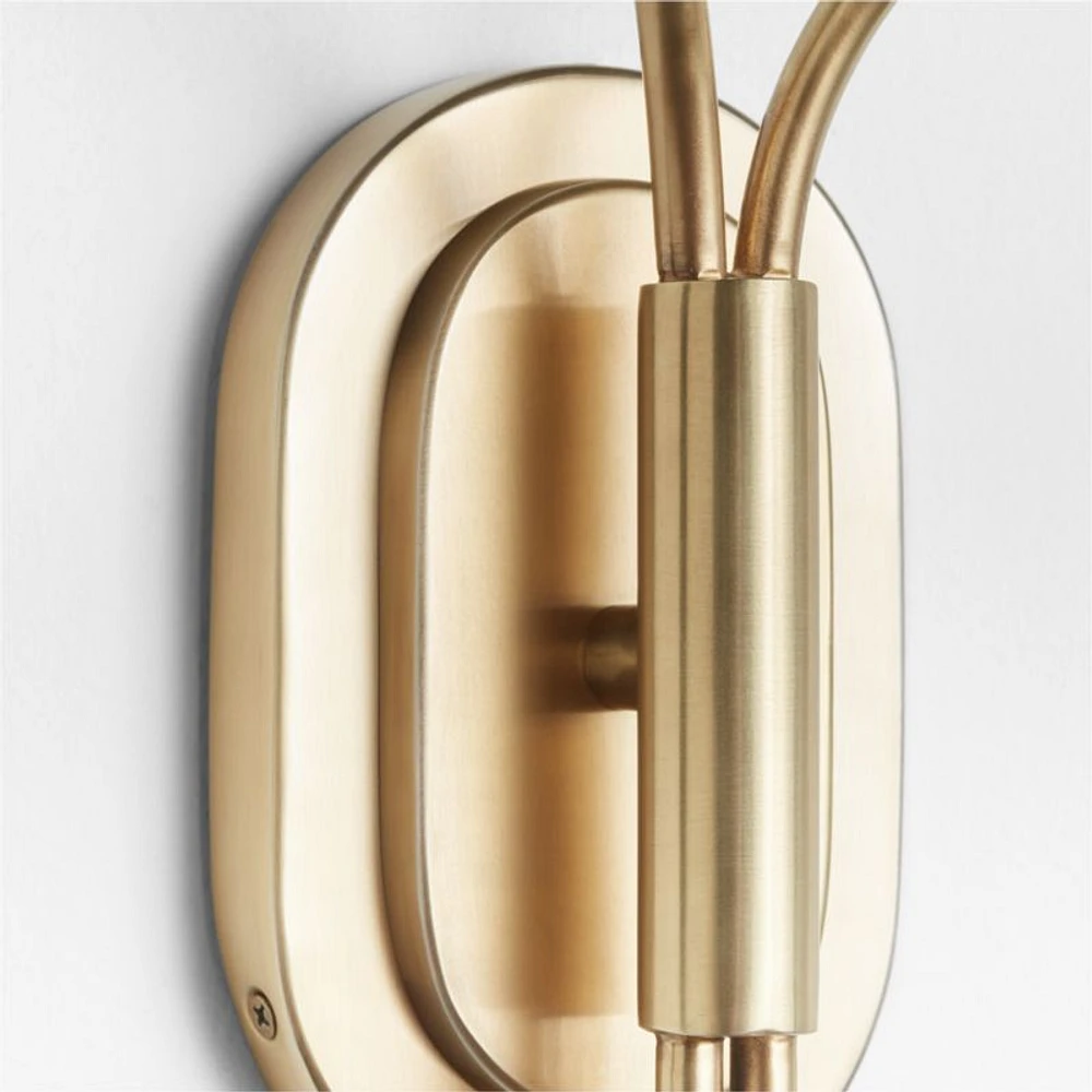 Seguin Burnished Brass 2-Light Plug In Wall Sconce