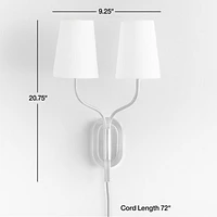 Seguin Burnished Brass 2-Light Plug In Wall Sconce