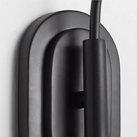 Seguin Blackened Steel Single-Light Plug In Wall Sconce