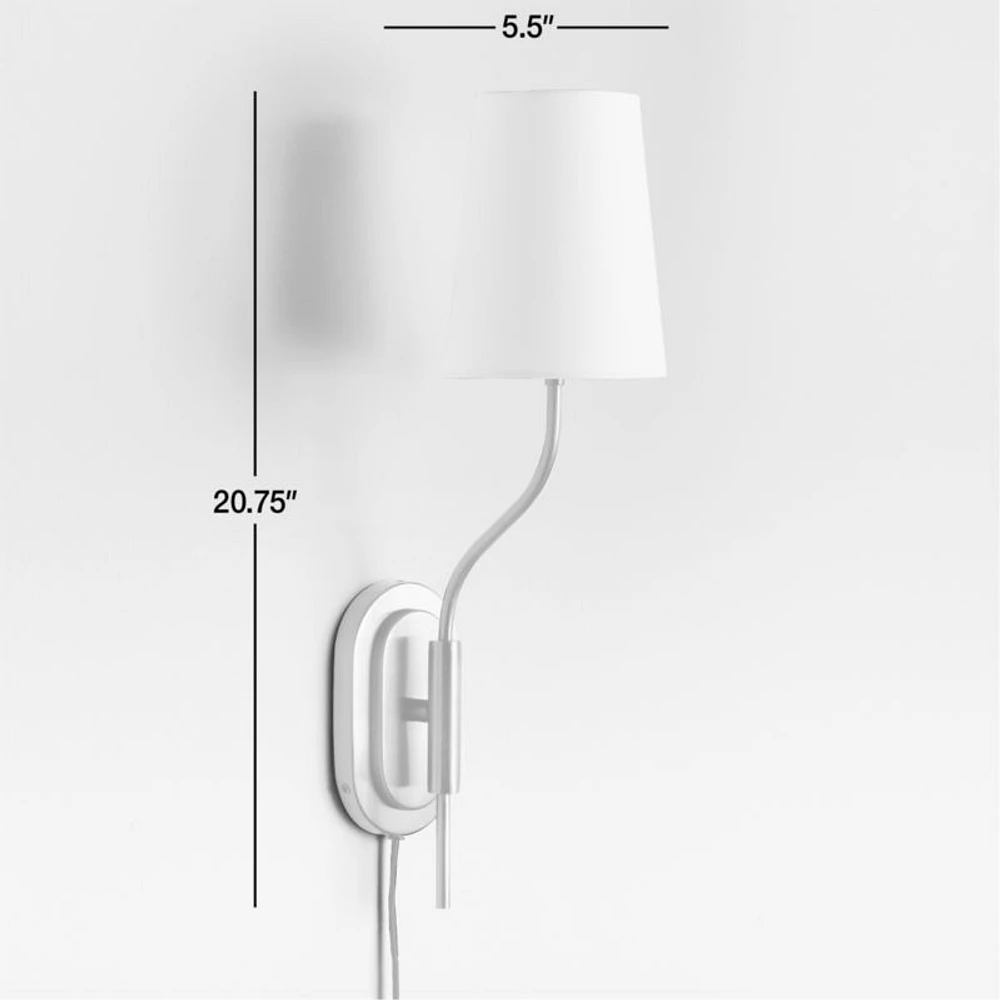 Seguin Blackened Steel Single-Light Plug In Wall Sconce