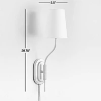 Seguin Blackened Steel Single-Light Plug In Wall Sconce