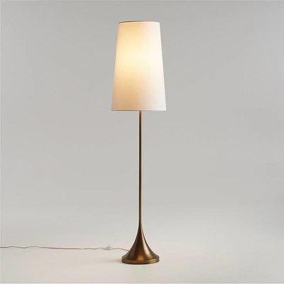 Seguin Brushed Brass Metal Floor Lamp 67.5"