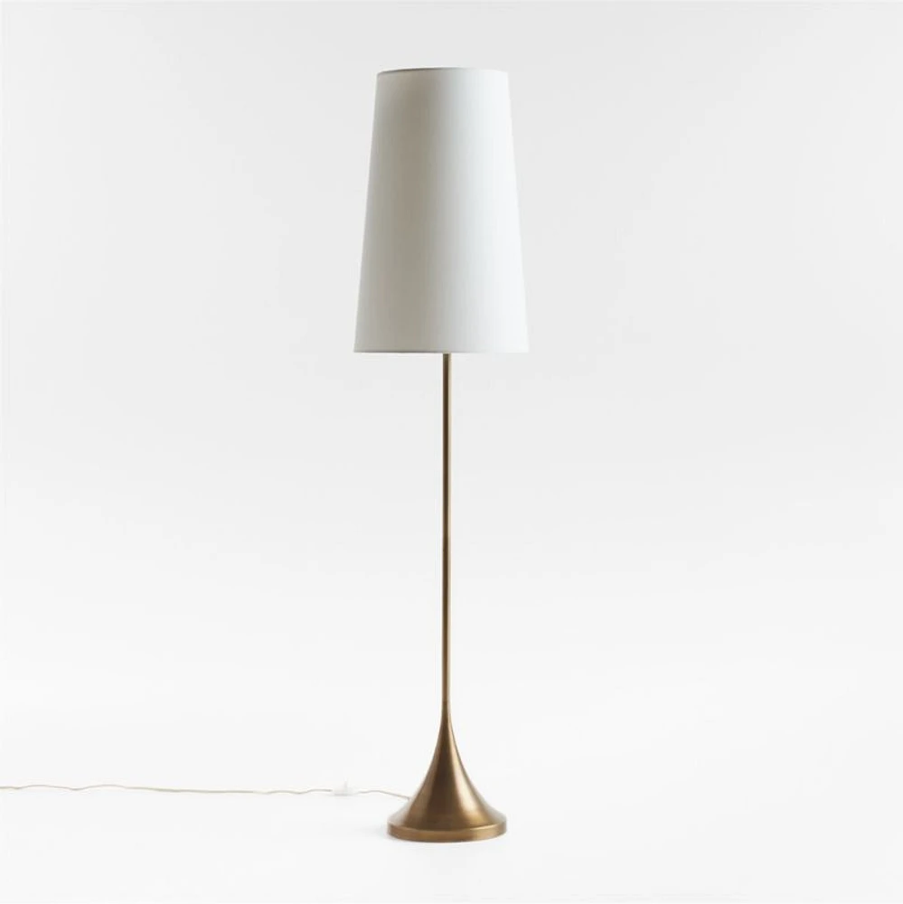 Seguin Brushed Brass Metal Floor Lamp 67.5"