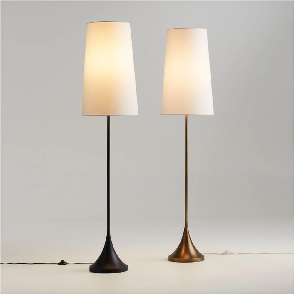 Seguin Brushed Brass Metal Floor Lamp 67.5"