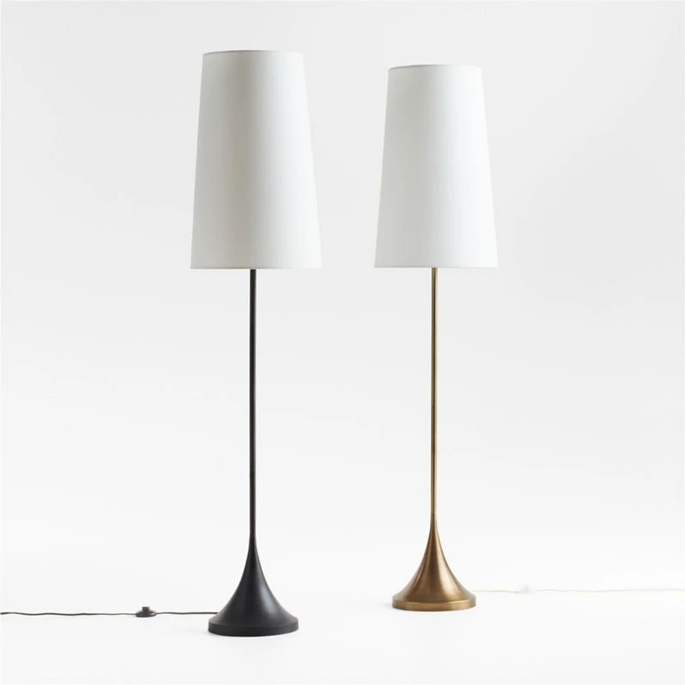 Seguin Brushed Brass Metal Floor Lamp 67.5"