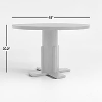 Unica 48" Round Mango Wood and Travertine Dining Table by Athena Calderone