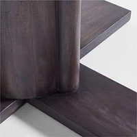 Unica 48" Round Mango Wood and Travertine Dining Table by Athena Calderone