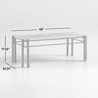 Serra Rectangular Silver Travertine Coffee Table