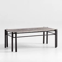 Serra Rectangular Silver Travertine Coffee Table