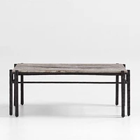 Serra Rectangular Silver Travertine Coffee Table