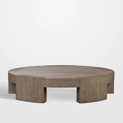 Sheffield Brown Wood 60" Round Coffee Table