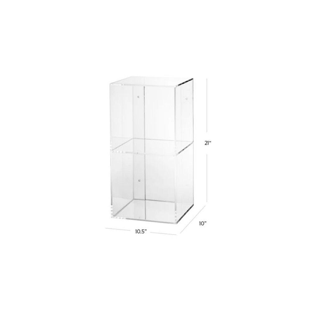 Now You See It Clear Acrylic 2-Bin Floating Shelf Bookcase