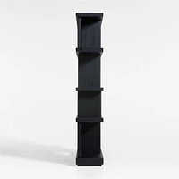 Shelter 72" Wide Charcoal Wood Open Room Divider Bookcase with Shelves