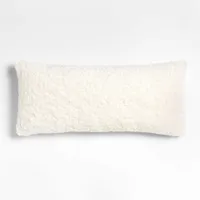 Ivory 36"x16" Sherpa Faux Fur Throw Pillow Cover