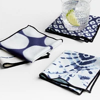 Blue Shibori Cocktail Napkins, Set of 4